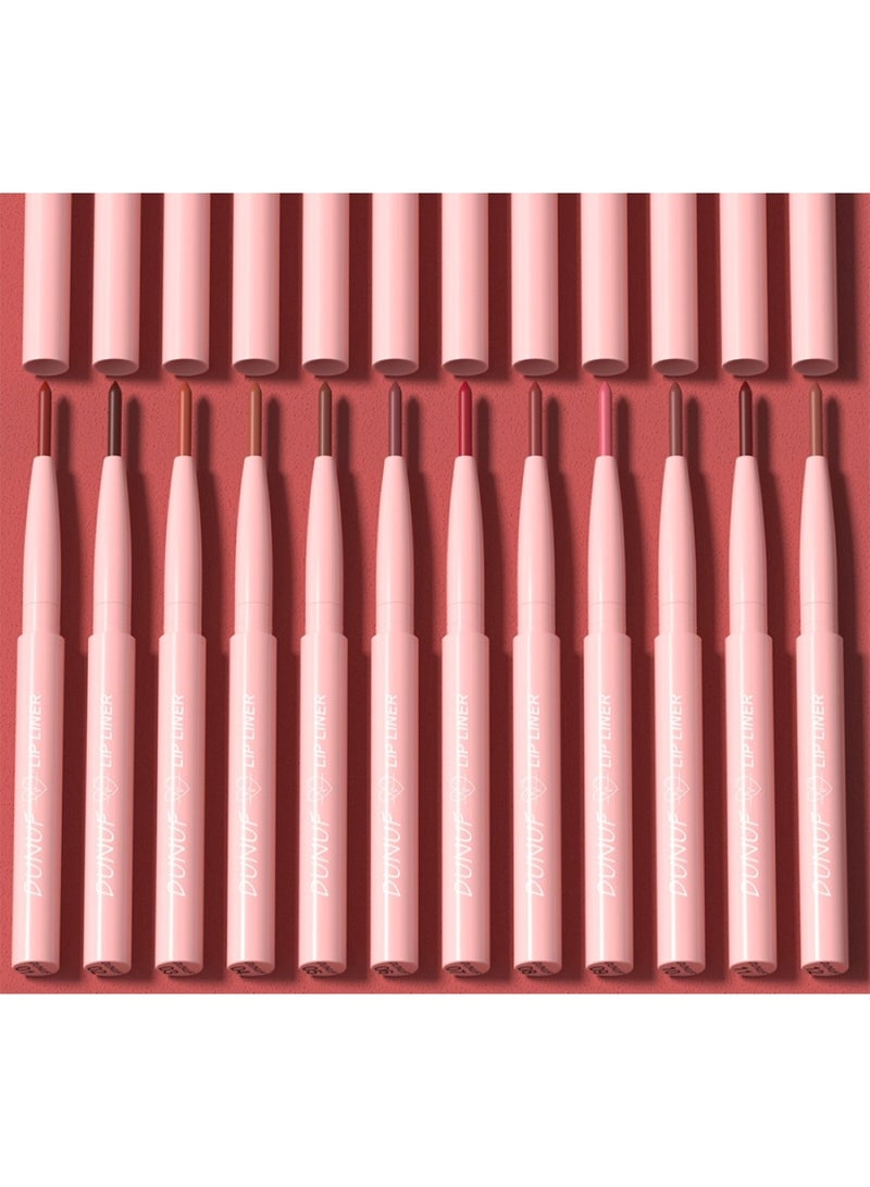 Huitich 12-Piece Velvet Matte Lip Liner Set – Easy-Apply Nude Lipstick & Lipstick Pen Collection - Image 2